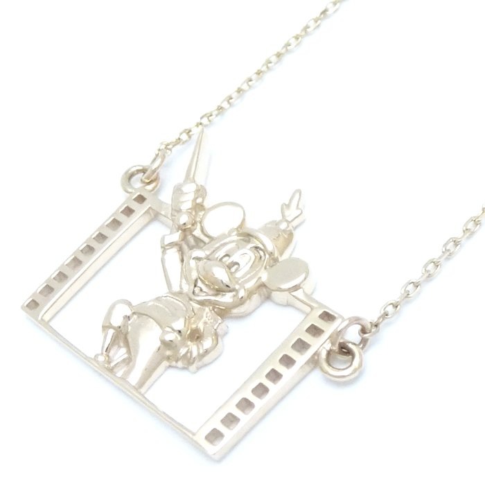 ミッキー ゴールド レリーフ ネックレス パレード 90周年記念 ミッキーマウス K10YG イエローゴールド/292908【中古】