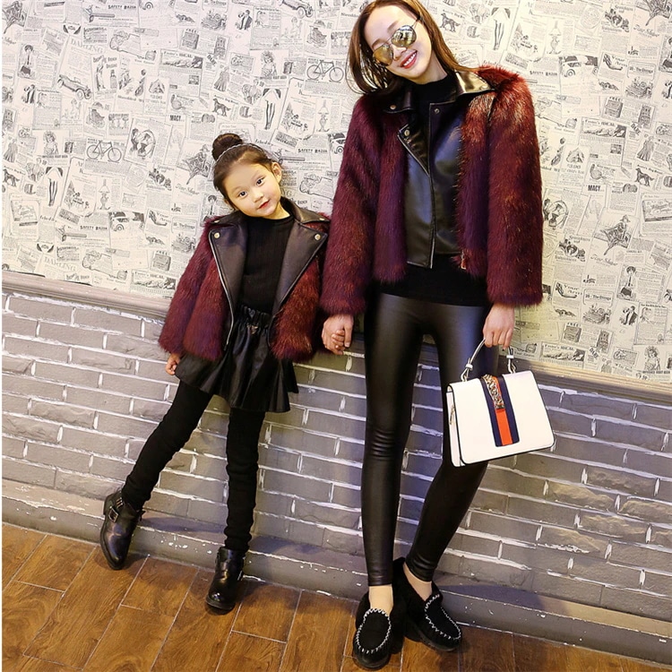 早い者勝ち 秋冬 模造フォックスファー 子供 ファー コート 親子服 ファッション