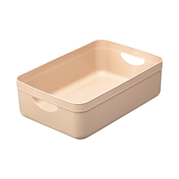 （まとめ） 天馬 やわらか収納ケース レギュラー浅型 ベージュ 1セット（6個） (×3セット)