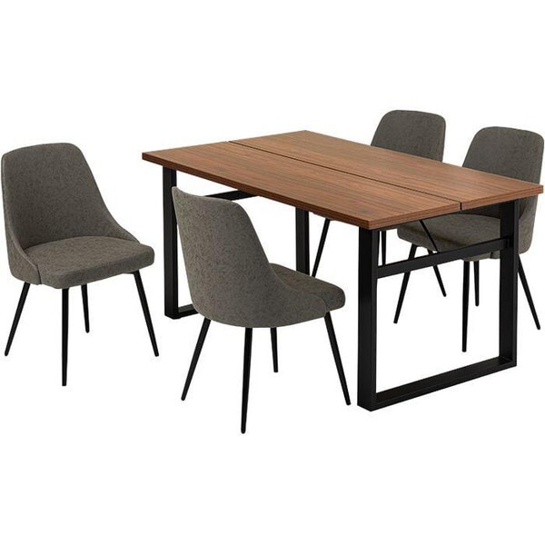 LT-4771DBR-60PDGY-5S ダークブラウン/PUダークグレー ダイニング5点セット メーカー直送 26,579円