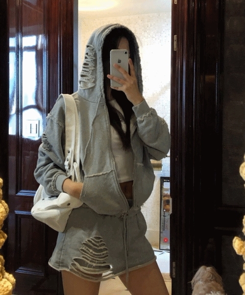 damage hoodie [2color]