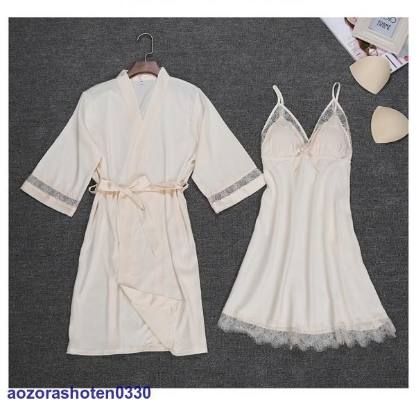 レディース キャミワンピース レース パジャマ ナイトガウン 部屋着 寝巻き シルクパジャマ 春夏秋 新作 5色