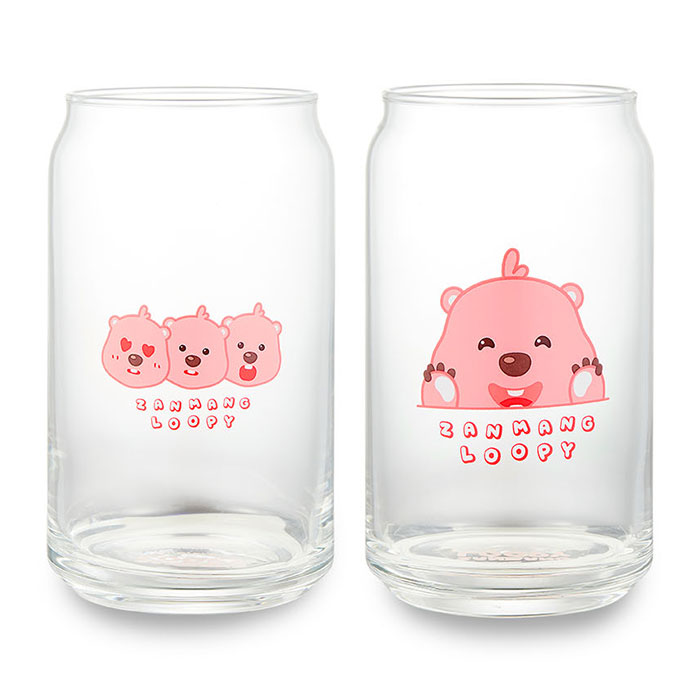 【正規品】グラスカップセット ジャンマンルピー ZANMANG LOOPY グラス カップ コップ 2個セット 330ml かわいい おしゃれ ガラス食器 食器 お酒 お茶 韓国 大人気 アニメ ポロ
