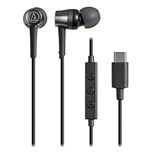 オーディオテクニカ ATH-CKD3C BK マイク付きイヤホン USB Type-C 有線 1.2m カナル型 ブラック 小型