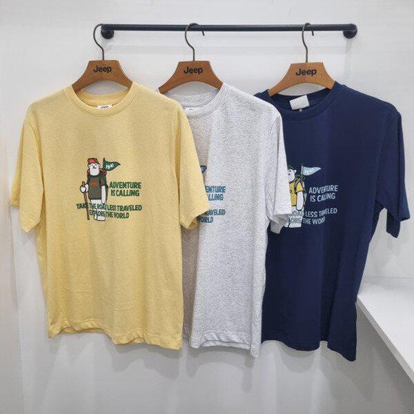 곰 레터링 반팔 티셔츠 JQ2TSU210_JK