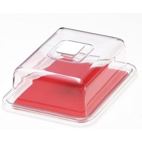 （まとめ買い）MT-1153 クリアラブリーハット角ケーキ 中 レッド [x3]