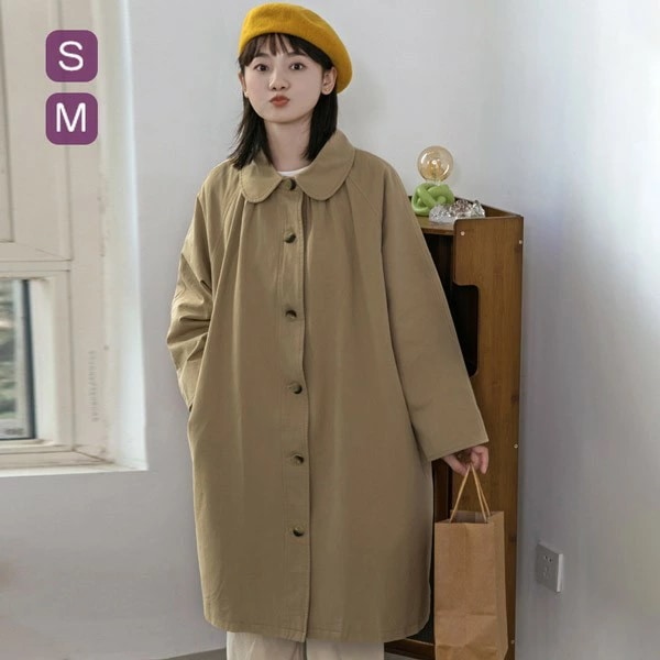 スプリングコート レディース コート 春アウター トレンチコート 丸襟 ミディアム丈 ジャケット レディース ジャケット テロンチ 秋 ゆるコート 韓国風 シンプル 無地 軽量 通勤 カジュアル dg