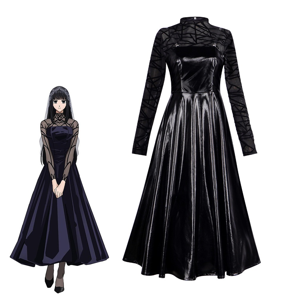 【速達!】新作坂本普段着アニメ版大仏コスプレ衣装ハロウィンゴシック黒ワンピース