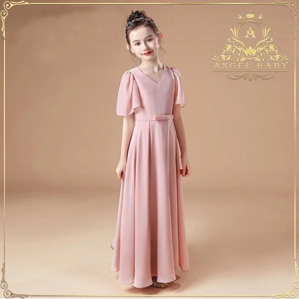 フォーマルドレス ピアノドレス ロング コーラスドレス 子供ドレス ジュニアドレス 子ども服 七五三 コンクール 高校生演奏会 発表会 結婚式