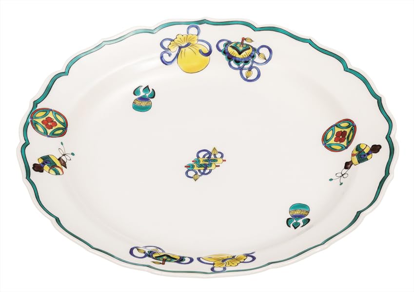 九谷焼いわたや 8号盛皿宝尽くし K9-357