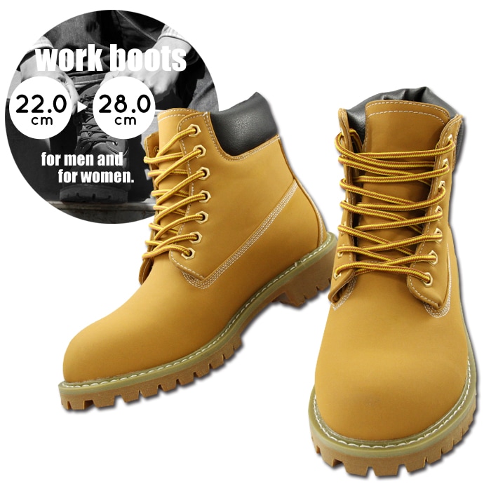ワークブーツ レースアップブーツ ゆったり 合成皮革 GB-3126N