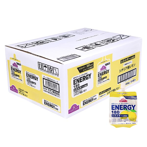 トップバリュー（TOPVALU) 素早くチャージ ドリンクゼリー ENERGY180シチリア産レモン味180g×24個（1ケース）