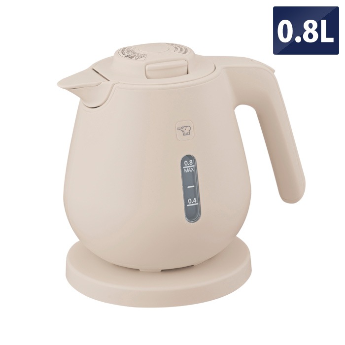 電気ケトル 0.8L 転倒湯もれ防止 蒸気セーブ CK-DC08-CM ライトベージュ