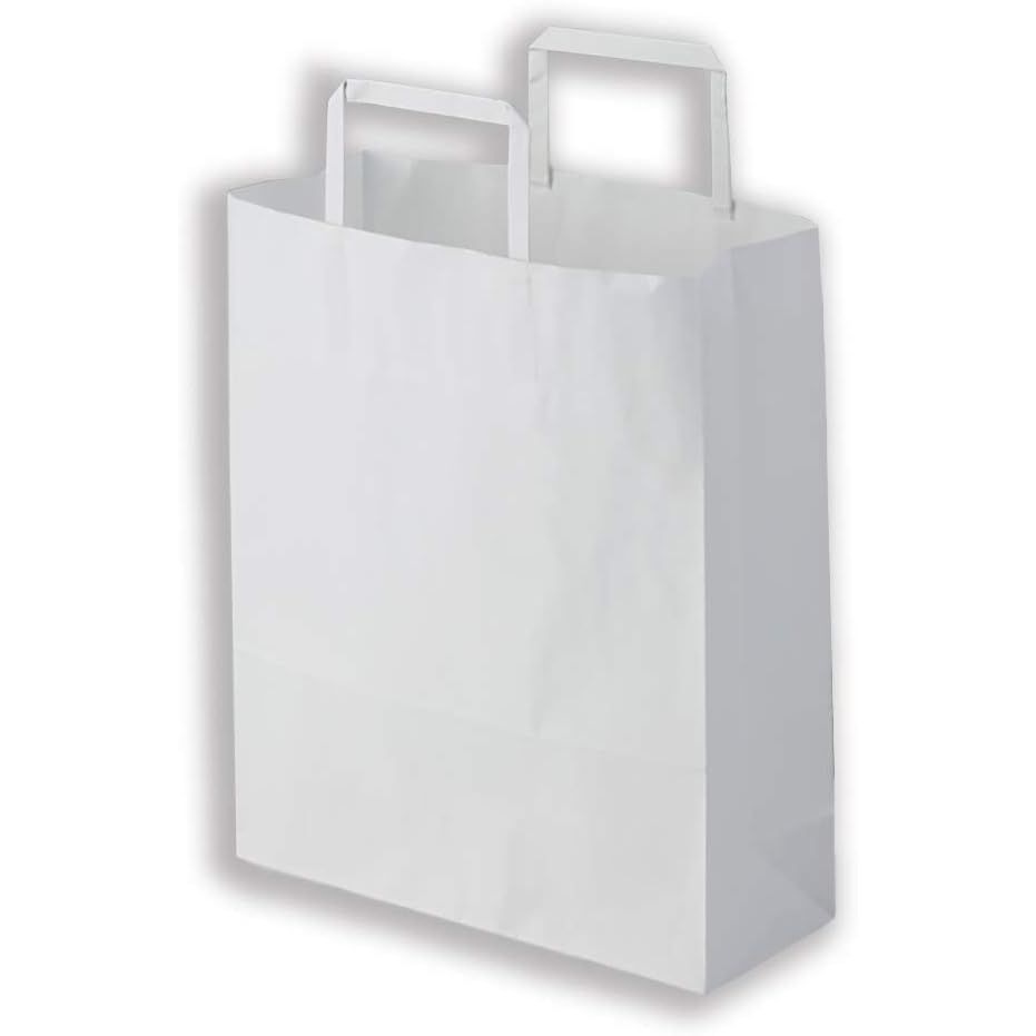 （まとめ買い）シモジマ HEIKO 手提げ紙袋 H25チャームバッグ 26-4（平手） 晒白無地 50枚 幅260xマチ100x高310mm 003267400 [x3セット]