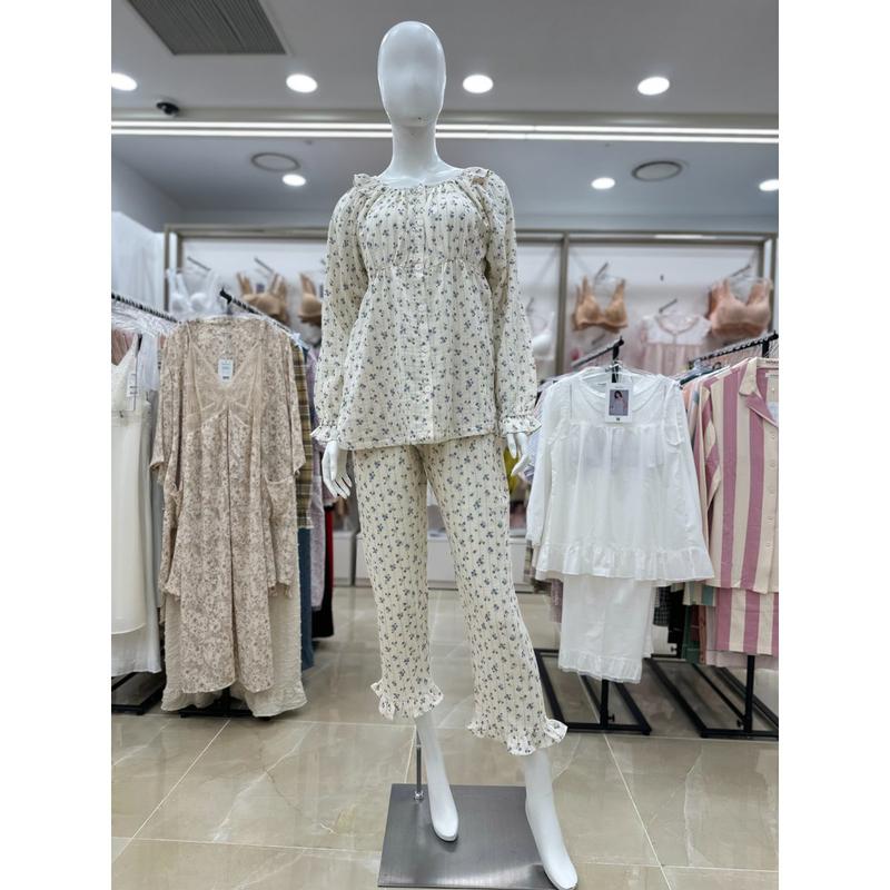 純綿二重ガーゼフラワー捺染レディースパジャマ WP6056 (スターフィールド コエックス)