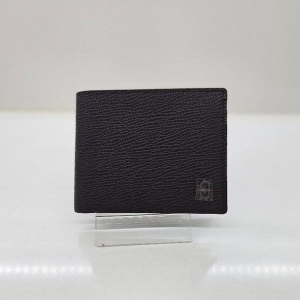 HC12 メンズ エンボス レザー 二つ折り財布 メンズ 格子エンボス加工 天然皮革 반 (S45336462)