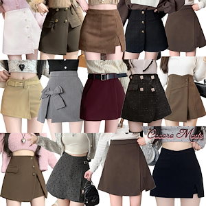 キュロットスカート 無地 ミニ ピンタック ミニスカート Aライン