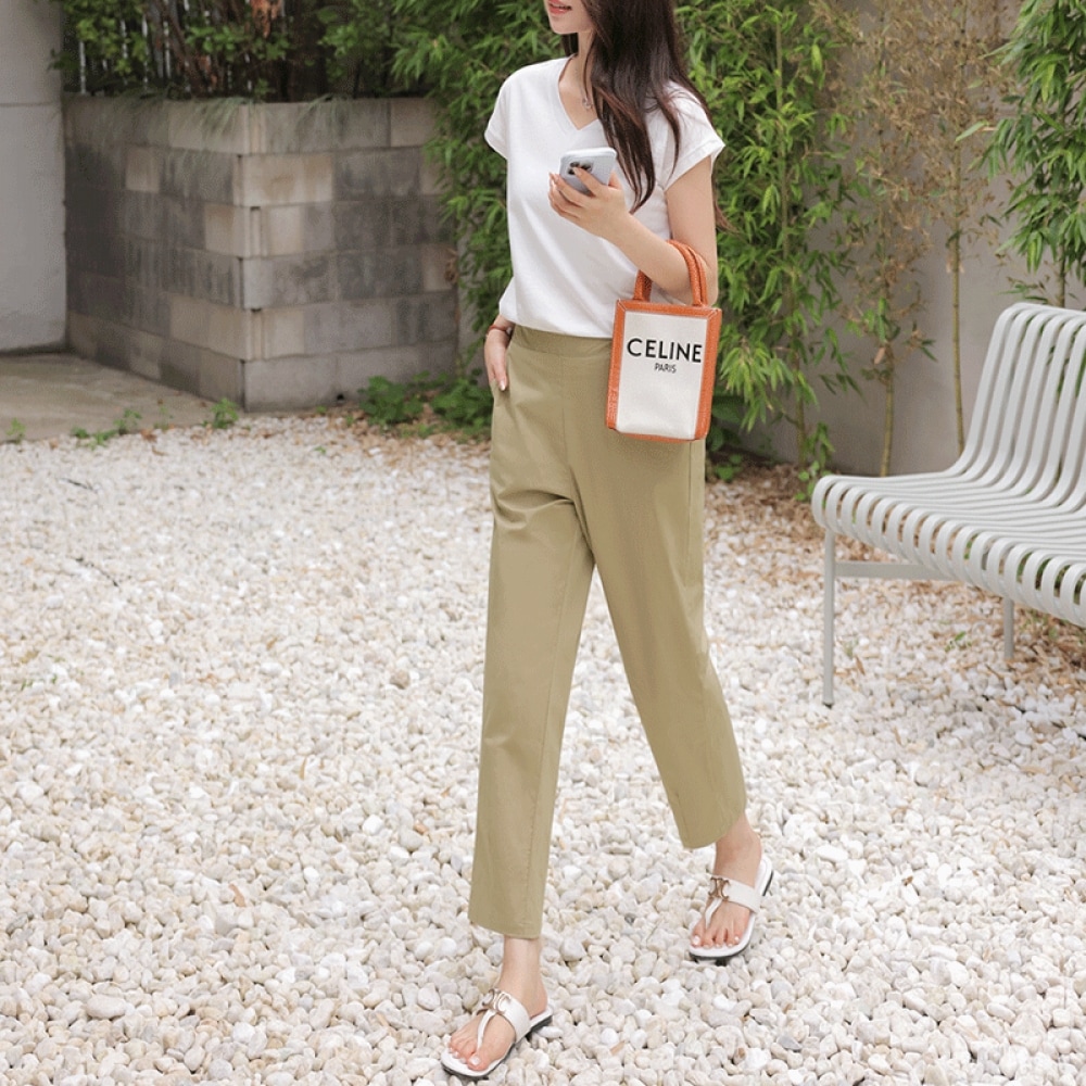 Click & Funny クールハーフカットスリムバギーパンツ [無料LXLサイズ]