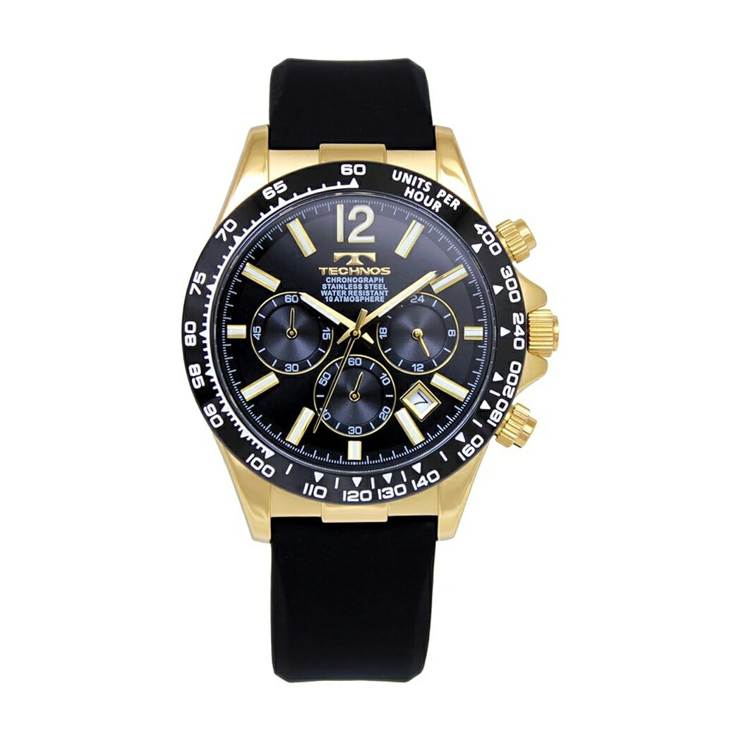 腕時計 T8C03GB メンズ ブラック ブラック クロノグラフ デイト カレンダー 40mm 10気圧防水