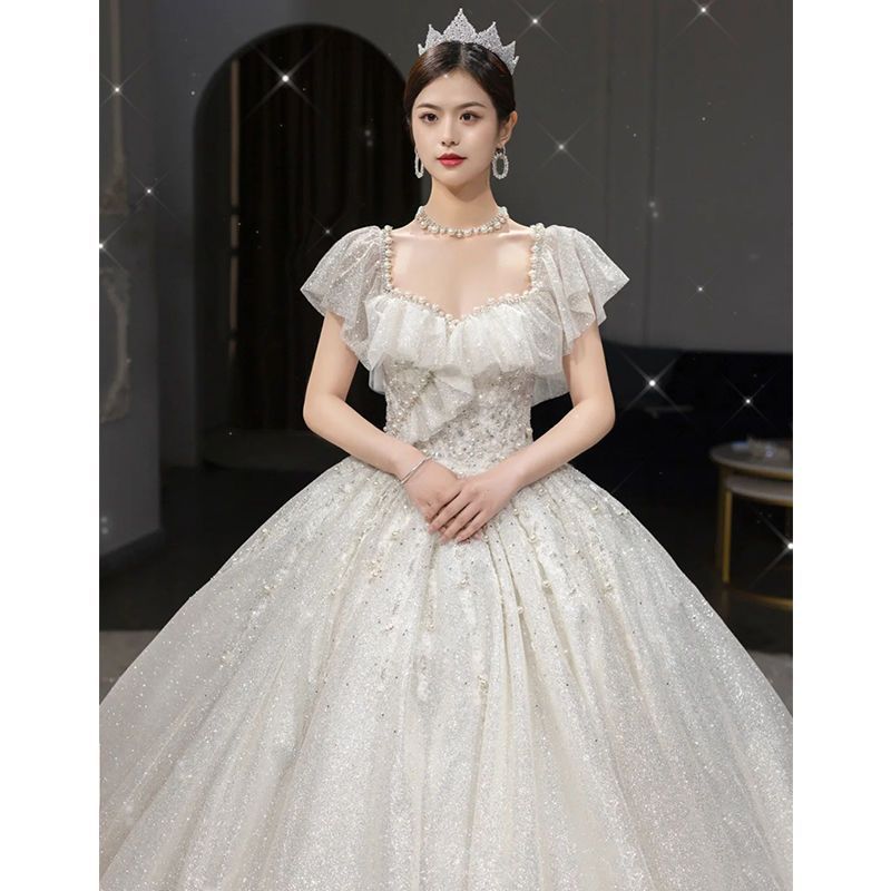 大ヒット結婚式 ドレス 女性 新作 気質 セレブ 司会者 半袖 長袖 宴会 　パーティードレス二次会 パーティードレス ウエディングドレス 結婚式 パーティー イベント 演奏会 発表会 お嫁さん 花嫁
