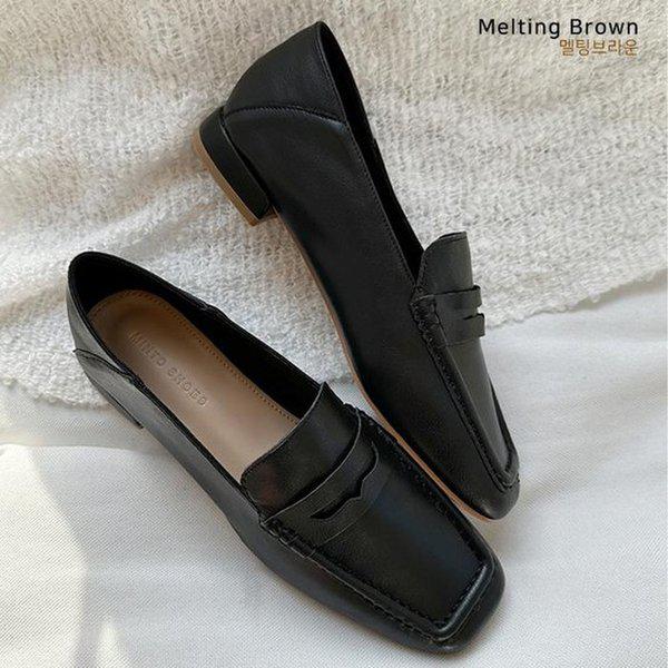 女性用パンプス スクエアトゥ ペニーローファー MT02