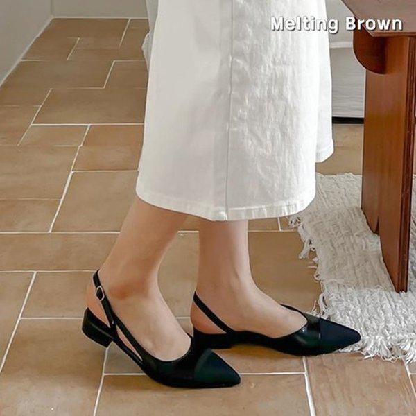 女性用スリングバックシューズ 夏 フラットシューズ K41
