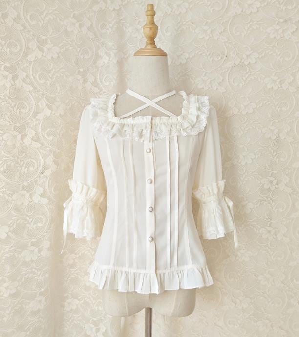 【新作登場 最安値!】3ロリータ 　 シャツ　レディース　トップス　コスプレ ブラウス　メイド服 コスチューム 文化祭 学園祭 衣装 仮装 ハロウィン おすすめ 可愛い 半袖