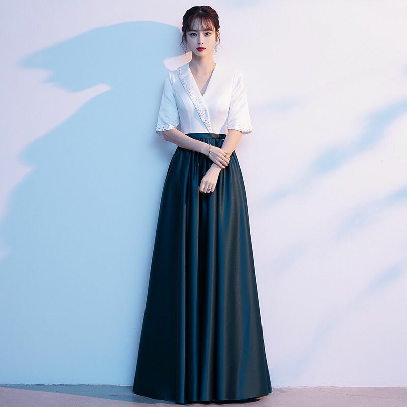 激安セール カラードレス ロングドレス レッド グリーン ブルー 演奏会 発表会 コンサート コンクール 舞台 コーラス オーケストラ 合唱衣装 ステージドレス 大きいサイズ ウェディングドレス ウエ