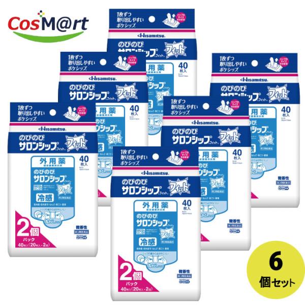 【6個セット】 【第3類医薬品】のびのびサロンシップフィット 40枚 セルフメディケーション税制対象商品(4987188151464-6)