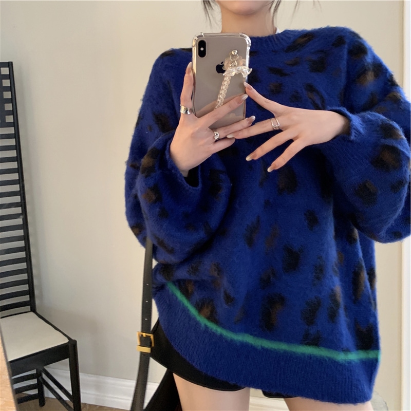 レディース トップス ニット セーター 長袖 ラウンドネック シンプル カジュアル かっこいい レトロ エキゾチック こなれ感 ラフ ボーイッシュ クール ベーシック アクティブ ワイルド 無地