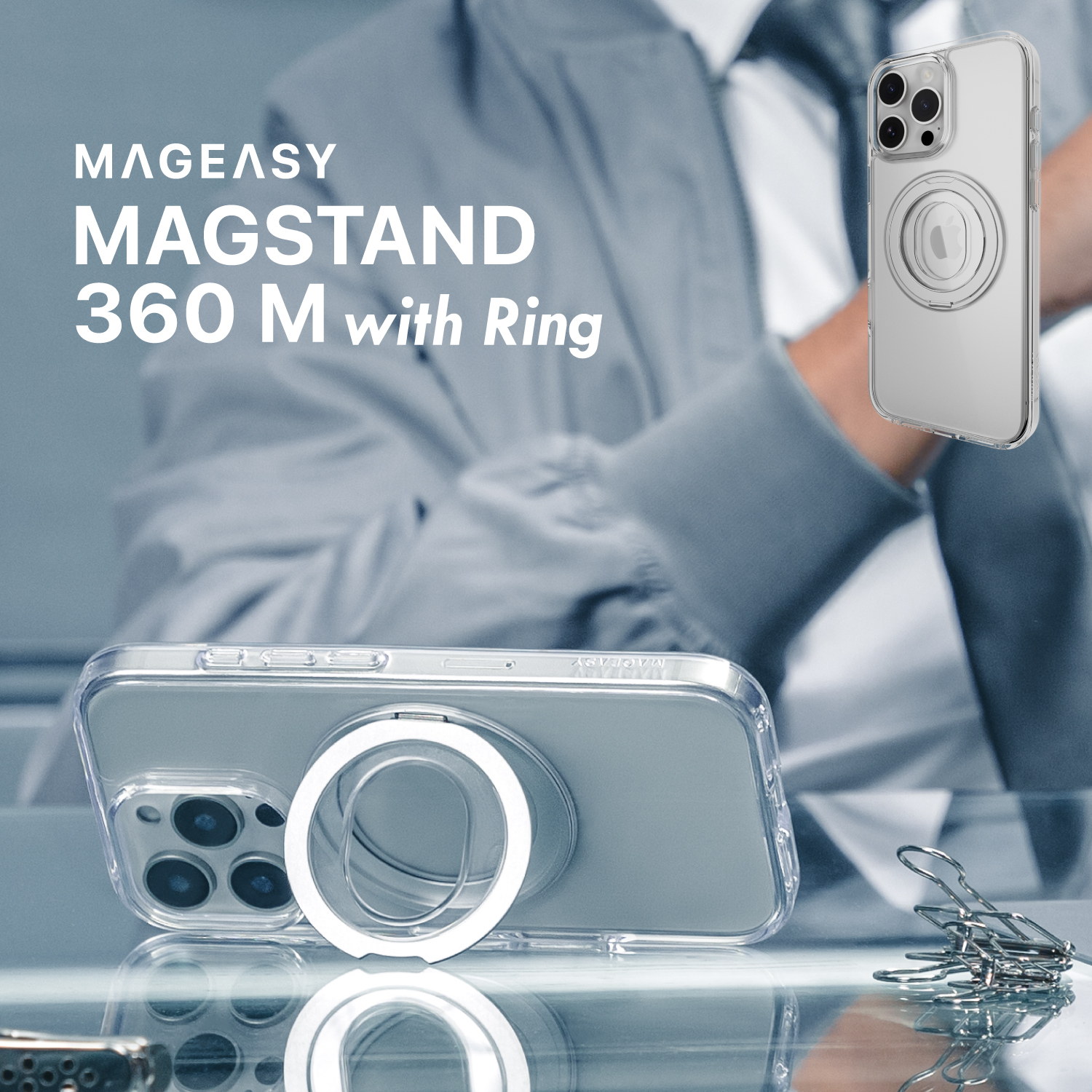 MagEasy MagStand 360 M with Ring C for iPhone16 Pro Max