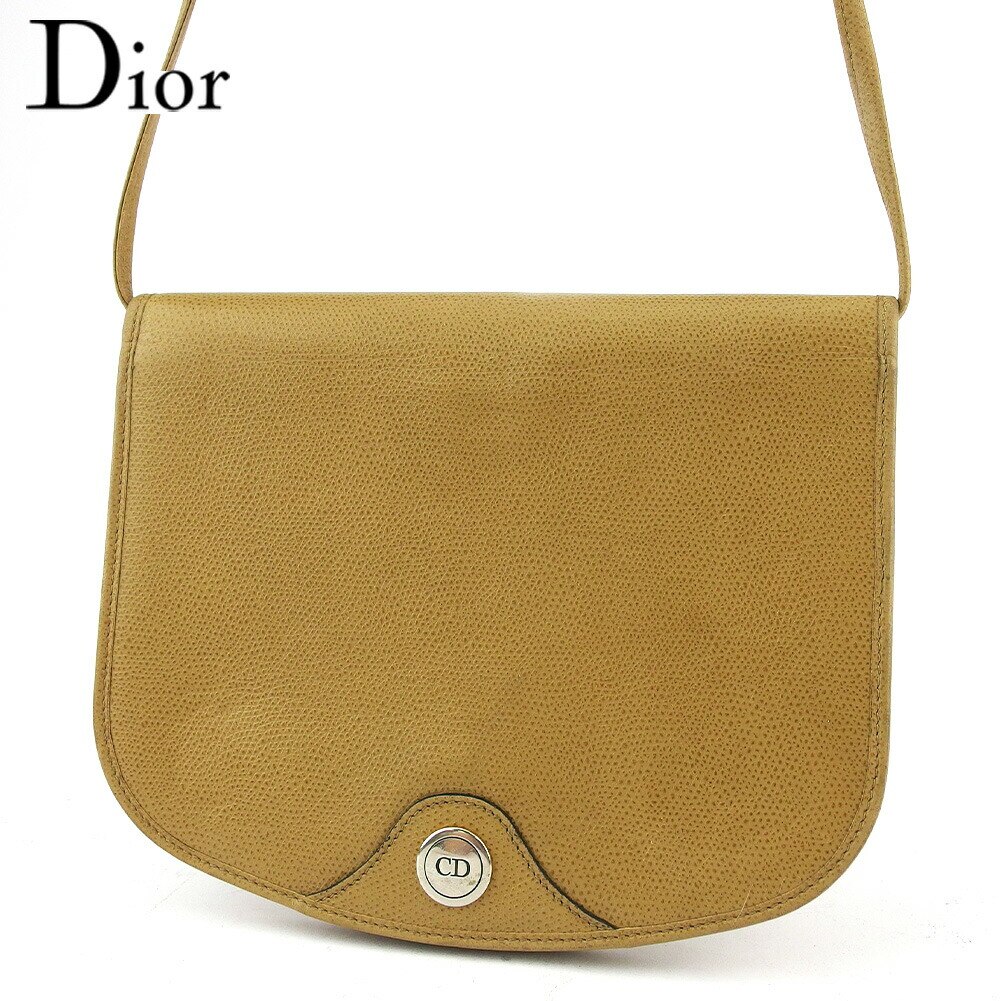 ショルダーバッグ 斜めがけショルダー バッグ CDプレート レディース オールドディオール ベージュ シルバー ゴールド 中古 34,953円