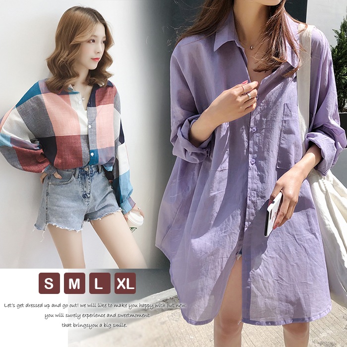9春夏新品 超人気韓国のファッションロングシャツの夏のシャツのワンピースの大サイズの上着はゆったりと ハイクオリティ 66％以上節約