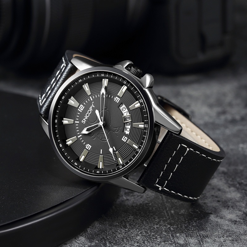 Snoopyスヌーピー男性青少年カレンダー防水多機能石英時計