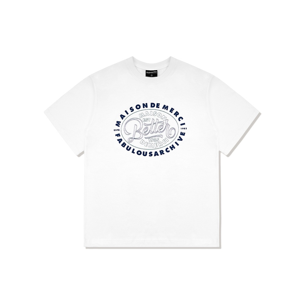 ファビュラスアーカイブユニセックスロゴサークルパッチクルーネック Tシャツホワイト (FCC2TS432M) 5,206円