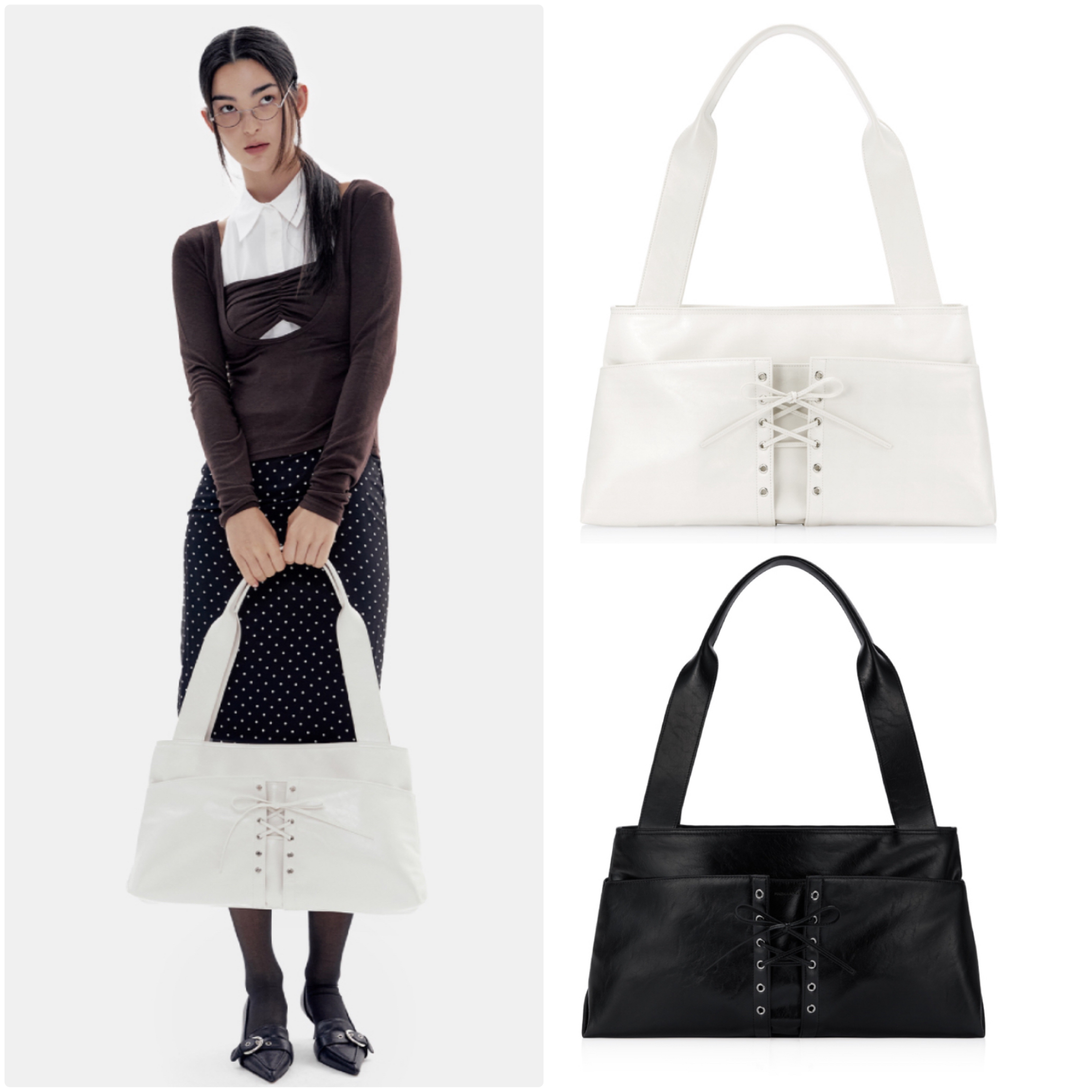 [NEW]RIBBON TIE BIG SHOULDER BAG