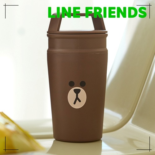 ラインフレンズ ブラウン ピクニック ハンドル タンブラー (320ml)