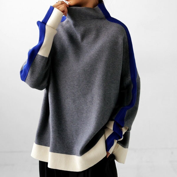 【通気性よく柔軟肌に親しい】 柔らかくて優しい印象 カジュアル 混色 プルオーバー 長袖 ニットセーター レディース