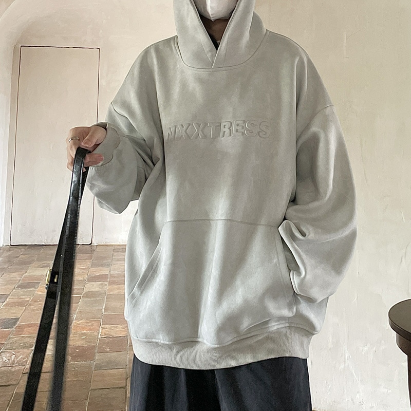 スウェットシャツメンズ春秋モデル潮フード付きアメリカンニッチハイストリートポジティブショルダー