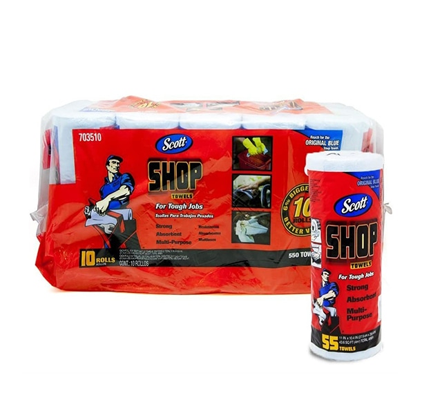 スコットショップタオル ブルーロール 55枚 10ロールセット