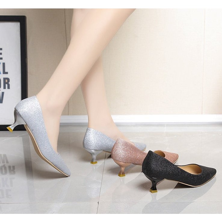 3color レディースパンプス ハイヒール3cm 夏作 痛くない疲れない キラキラ優雅 結婚式 簡 母の日 母の日-0004173