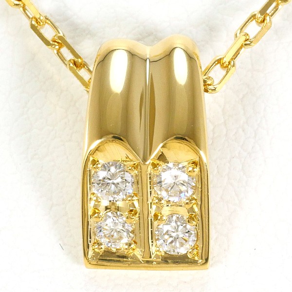 K18 18金 YG イエローゴールド ネックレス ダイヤ 約40cm ジュエリー 中古