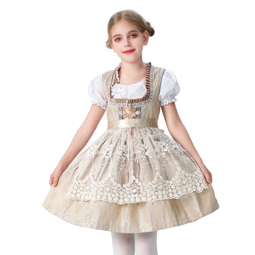 子供 衣装 女児 cos メイド 子供服 ドイツ ビール祭り カーニバル ミュンヘン ファーム 田舎風 ワンピース