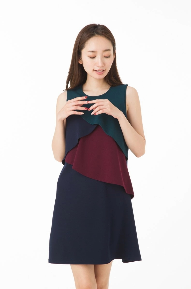 【ＳＡＬＥ】フィフィーユ(FIFILLES)ワンピース T1 T2 T3サイズ 大人ワンピース レディース ノースリーブ 膝丈ワンピース 上品 大きいサイズ きれいめ
