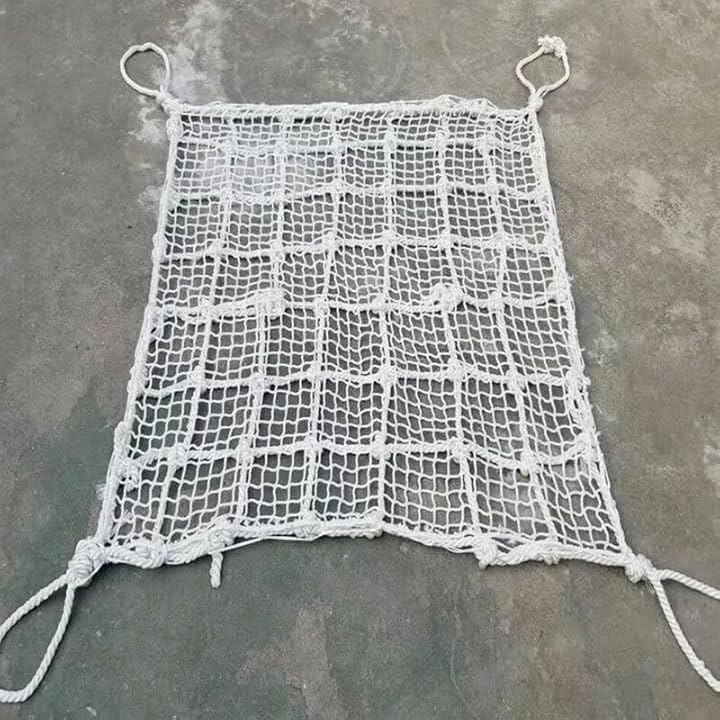 モッコ型ベルトスリング 1.5mx1.5m スリングベルト カーゴリフティングネット リフティングホイスト 貨物ネット 使用荷重600kg(ホワイト, 1.5メートルx1.5メートル)