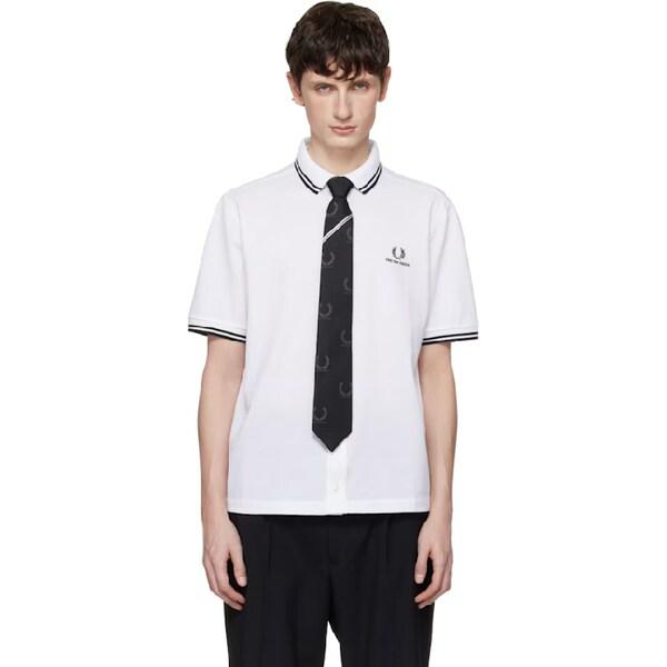 ホワイト Kris Van Assche ピンストライプ シャツ SM2110 TP873081387