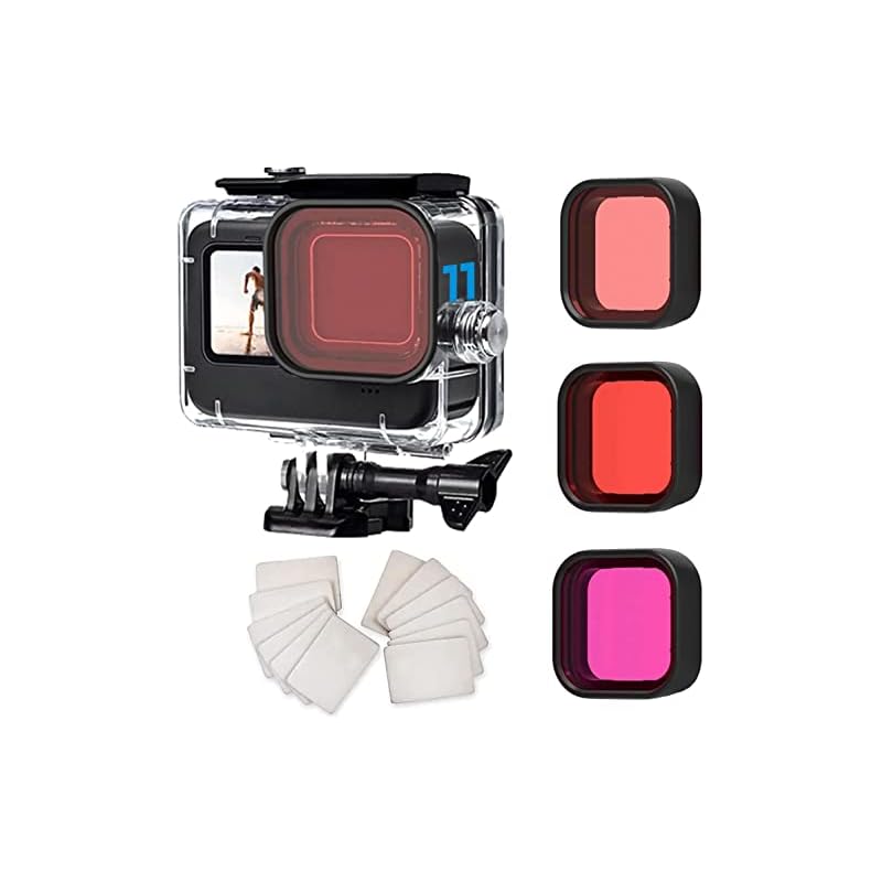 FitStill 防水ハウジング Go Pro Hero 12 ブラック/Hero 11 ブラック/Hero 10 ブラック/Hero 9 ブラック 保護 60m/196フィート 水中ダイビングケース