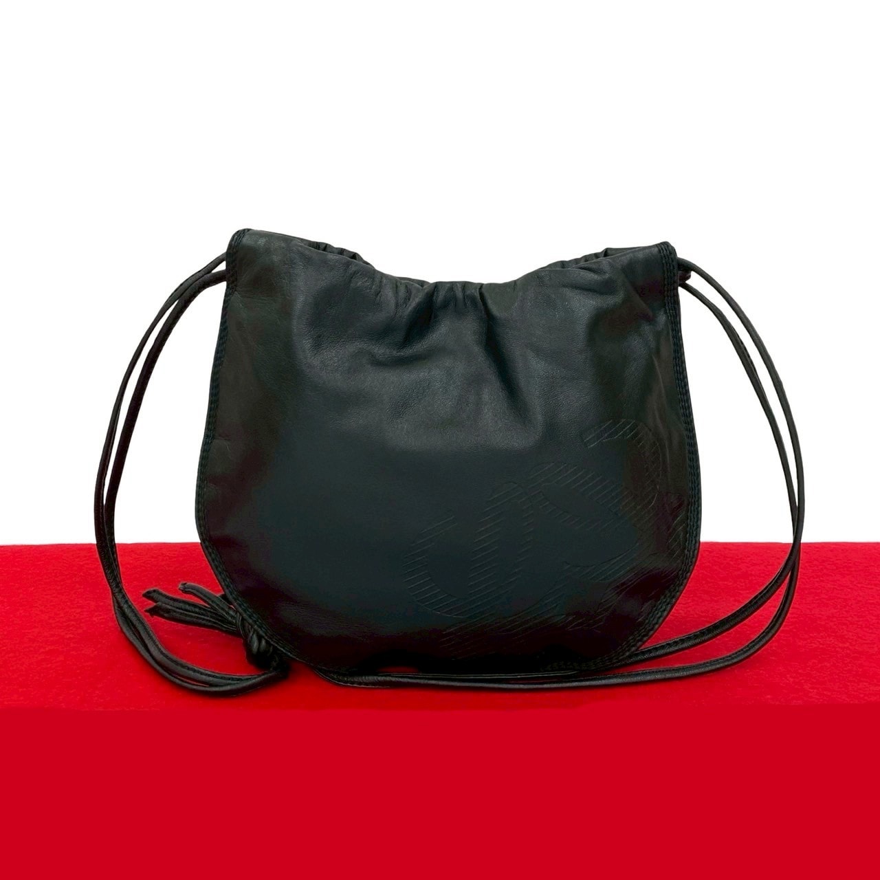 ヴィンテージ アナグラム ロゴショルダーバッグ レザー ブラック 20399