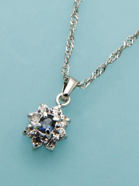 鑑別済み/送料無料天然サファイアオーバルカットパヴェペンダントネックレス 8,526円