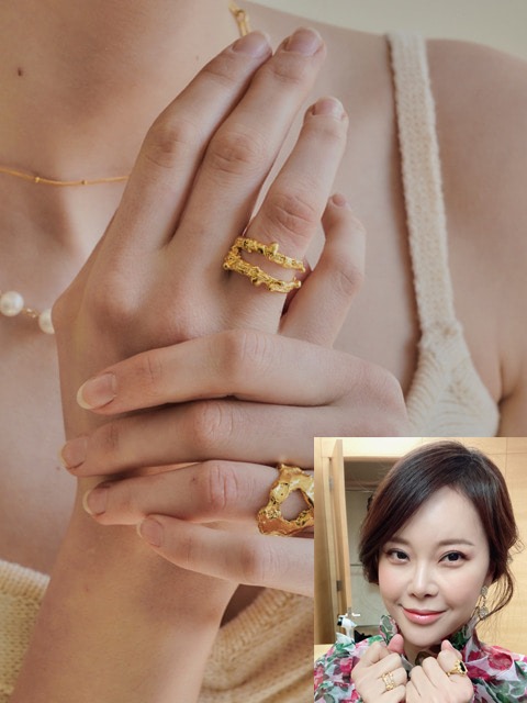 silver 2-type open ring